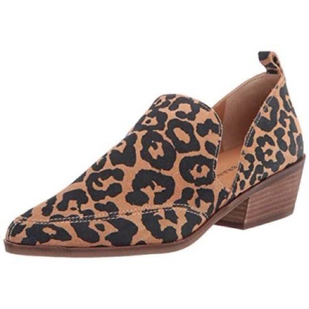 Lucky Brand Women’s Leather Animal Print Block Heel Slip On Size 10